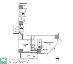 レジディアタワー目黒不動前 1LDKの間取図画像