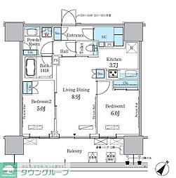 HARUMIFLAGPARKVILLAGEA棟 2LDKの間取図画像