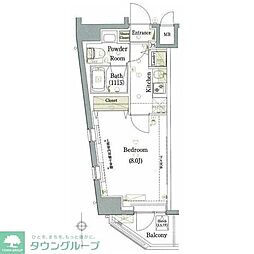 PrecedentHills白金高輪 1Kの間取図画像