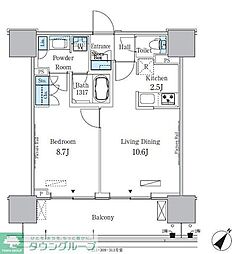 HARUMIFLAGPARKVILLAGEA棟 1LDKの間取図画像