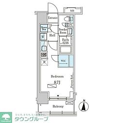 パークアクシス本所・親水公園 ワンルームの間取図画像