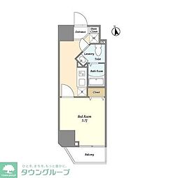グランカーサ大森海岸 1Kの間取図画像