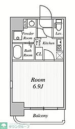 グランヴェルジュ大鳥居 1Kの間取図画像