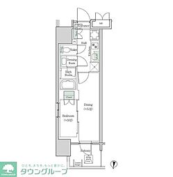 ブルックサイドレジデンス木場 2Kの間取図画像