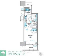 パークアクシス豊洲キャナル 1Kの間取図画像