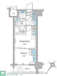 ルフォンプログレ西大井プレミア 1DKの間取図画像