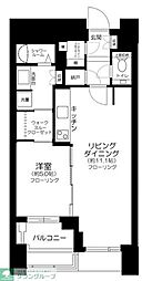 ドゥ・トゥールEAST棟 ワンルームの間取図画像