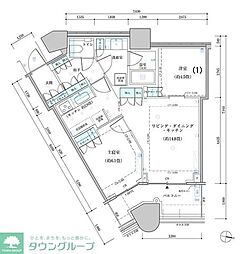 パークタワー勝どきサウス 2LDKの間取図画像