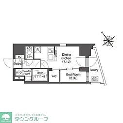COMFORIA東大井2 1DKの間取図画像