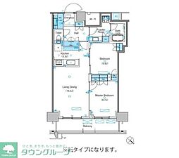 パークアクシス豊洲キャナル 2LDKの間取図画像