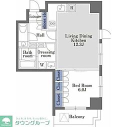 ドゥーエ日本橋 1LDKの間取図画像