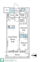 J.GRANCourt品川西大井EAST 2LDKの間取図画像