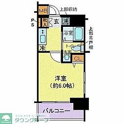 エステムプラザ品川大崎駅前レジデンシャル 1Kの間取図画像