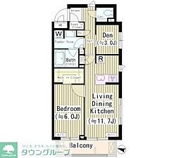 クイーンパレス品川大井 1SLDKの間取図画像