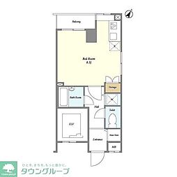 BPRレジデンス水天宮前 ワンルームの間取図画像
