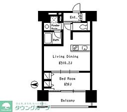 ParkCube東品川 1LDKの間取図画像
