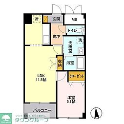 ベイコート東品川 1LDKの間取図画像