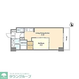 リーブルグラント羽田 1LDKの間取図画像