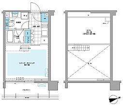 PRIMEURBANシバウラロフト 1Kの間取図画像