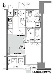 コンフォリア芝公園 ワンルームの間取図画像
