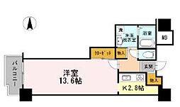 品川シーサイドビュータワー1 1Kの間取図画像