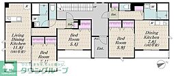Espacio ideal 2LDKの間取図画像