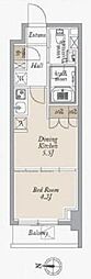 オーキッドレジデンス住吉 1DKの間取図画像