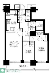 ベイクレストタワー 2LDKの間取図画像