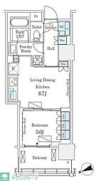 ロイヤルパークス品川 1LDKの間取図画像