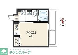 aLATO HATANODAI ワンルームの間取図画像