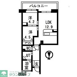 アクティ目黒駅前1号棟 1LDKの間取図画像