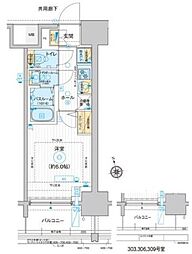 ディームス品川南大井 1Kの間取図画像