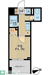 クリオ戸越銀座壱番館 1Kの間取図画像