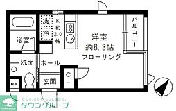 グランアセット月島 1Kの間取図画像