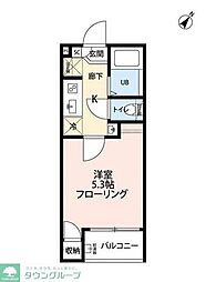 グランクオール潮見 1Kの間取図画像