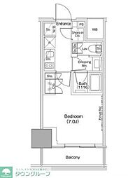 ザ・パークハビオ荏原中延駅前 1Kの間取図画像