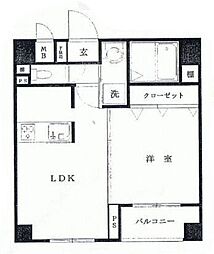 ドルチェ京橋・壱番館 1LDKの間取図画像