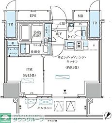 パークアクシス五反田スカイタワー 1LDKの間取図画像