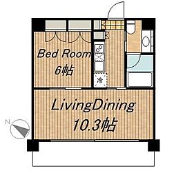 ベルファース目黒 1LDKの間取図画像