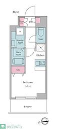 レジディア大森2 ワンルームの間取図画像
