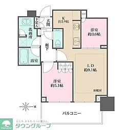 大崎ステーションレジデンス 2LDKの間取図画像