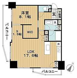 LaSante五反田 1LDKの間取図画像