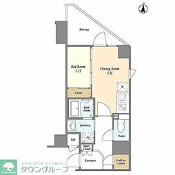 ラティエラ都立大学 1DKの間取図画像