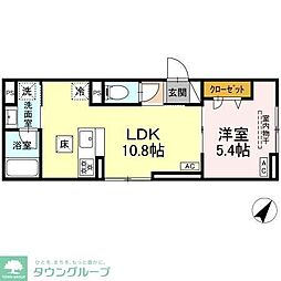 セレスティア下丸子 1LDKの間取図画像