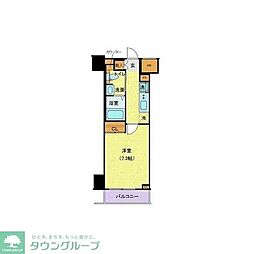ジェノヴィア目黒南グリーンヴェール 1Kの間取図画像