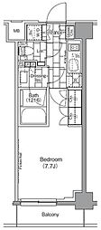 ザ・パークハビオ新宿 1Kの間取図画像
