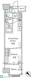 レガシス中目黒 1LDKの間取図画像