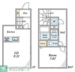BelleviageNakameguro 1LDKの間取図画像