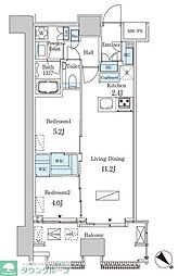 レガシス中目黒 2LDKの間取図画像