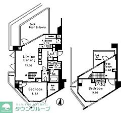 MFPRコート目黒南 2SLDKの間取図画像